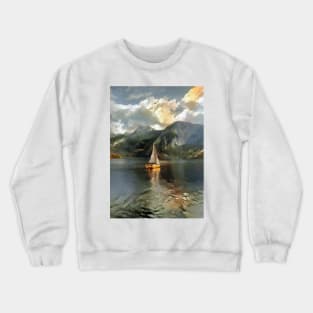 Vintage Sailboat in the lake Crewneck Sweatshirt